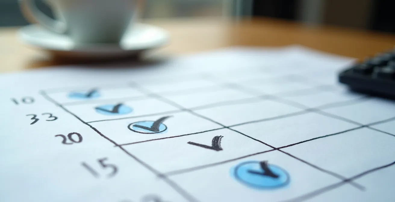 Detailaufnahme einer ausgefüllten Entscheidungsmatrix mit Gewichtungen und Bewertungspunkten