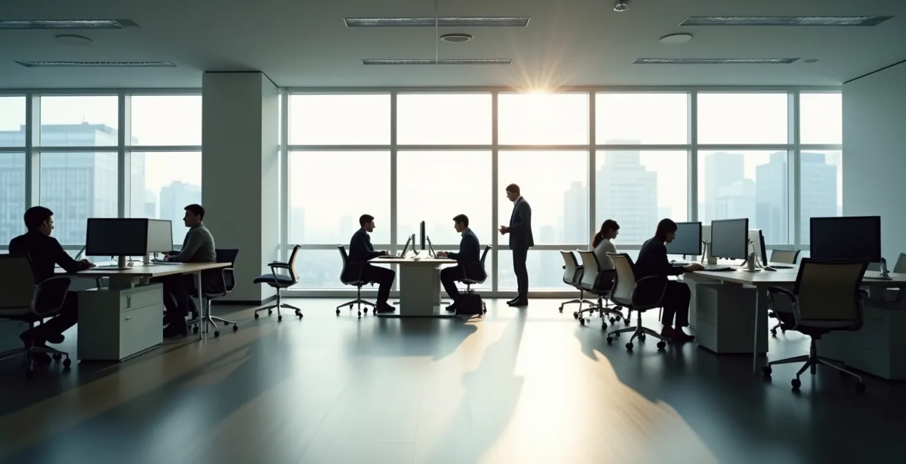 Minimalistische Darstellung verschiedener Karrierewege über Lebensphasen mit abstrakten Zeitlinien