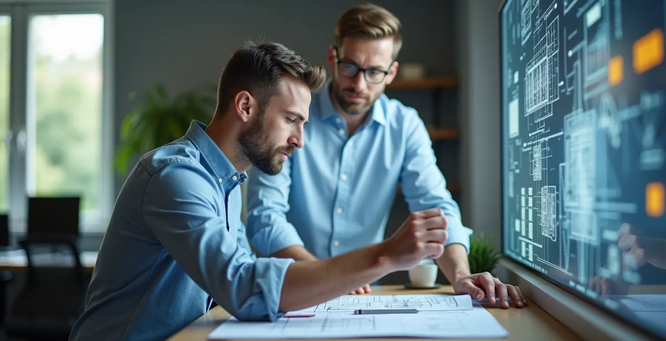 Darstellung der Kompetenzentwicklung einer Person von einem I-förmigen Spezialisten über ein T-förmiges Profil hin zu einem Pi-förmigen Experten mit zwei Spezialisierungen.