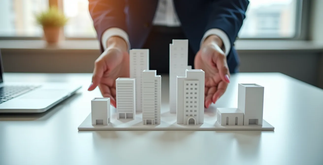 Strategische Portfolioübersicht mit verschiedenen Immobilientypen