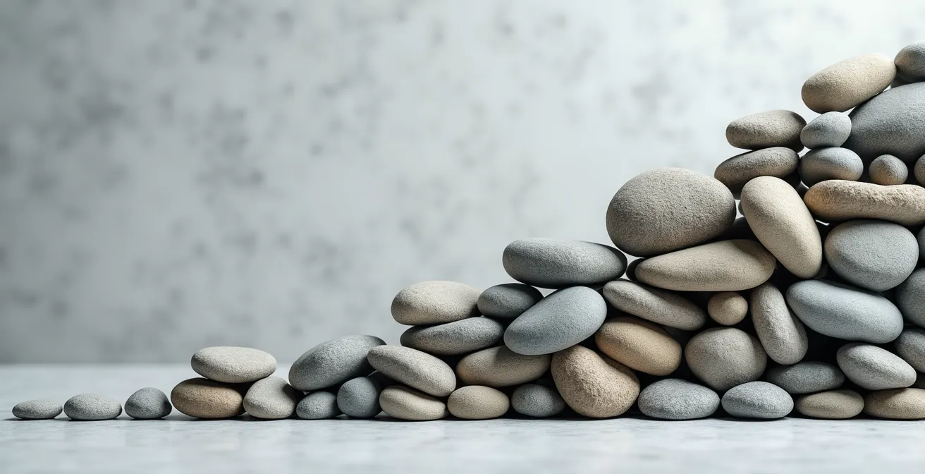 Visuelle Darstellung zweier Wege zur Müllreduktion: ein sanfter Anstieg (Schneeball) und ein steiler Abfall (Lawine).