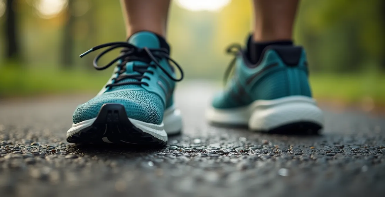 Person beim Joggen mit Kopfhörern in deutschem Stadtpark